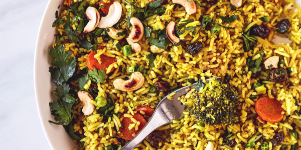 Sheet Pan Vegetable Coconut Curry Rice