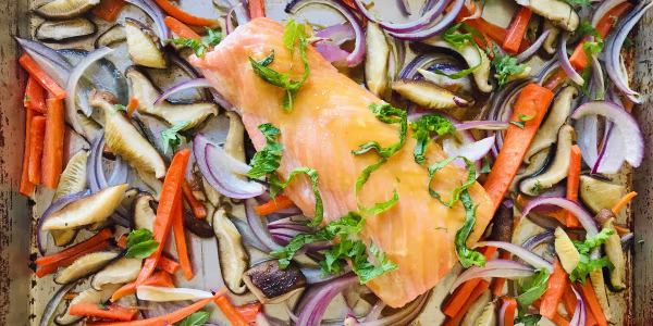 Sheet Pan Honey-Mustard Salmon with Vegetables