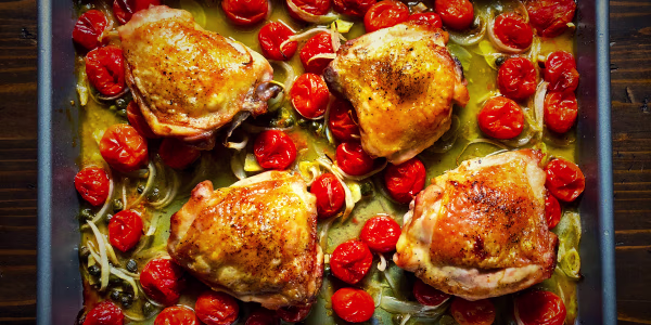 Sheet Pan Chunky Chicken Cacciatore