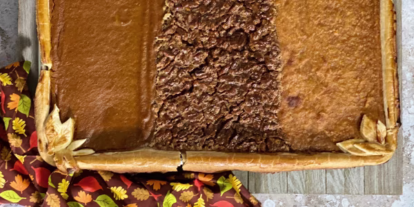Sheet-Pan Sweet Potato, Pecan and Pumpkin Pie
