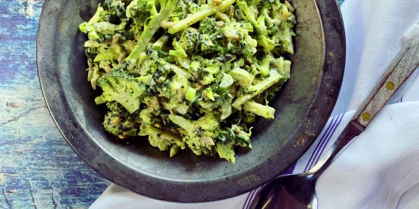 Broccoli and Green Apple Slaw with Spicy Buttermilk Ranch