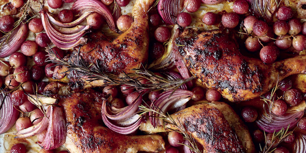 Sheet-Pan Chicken with Rosemary and Grapes