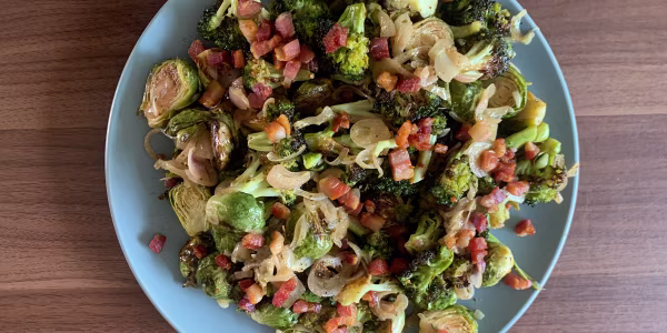 Roasted Broccoli and Brussels Sprouts Salad