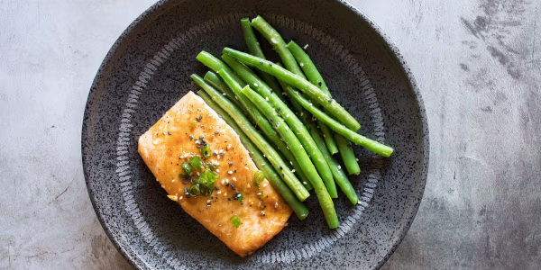 Citrus-Miso Salmon with Green Beans