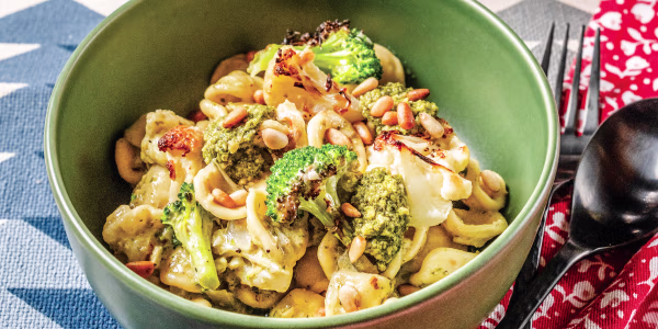 Roasted Broccoli and Cauliflower Pasta