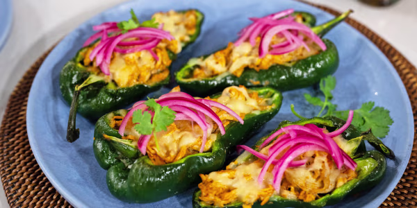 Truff Buffalo Chicken Stuffed Poblano Peppers