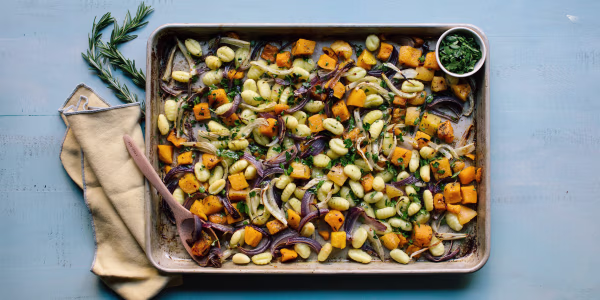 Sheet-Pan Gnocchi with Butternut Squash, Fennel and Red Onions