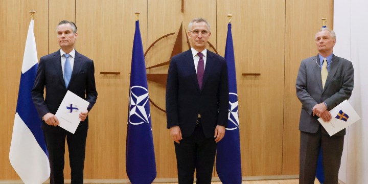 NATO holds ceremony to mark Sweden's and Finland's application for membership in Brussels