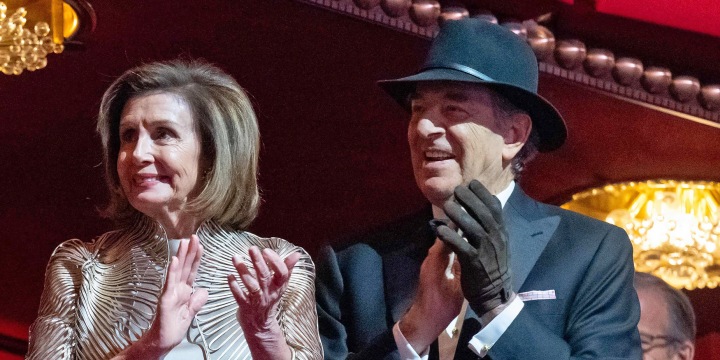 House Speaker Nancy Pelosi and her husband, Paul Pelosi, attend the Kennedy Center Honors in Washington on Dec. 4, 2022. 