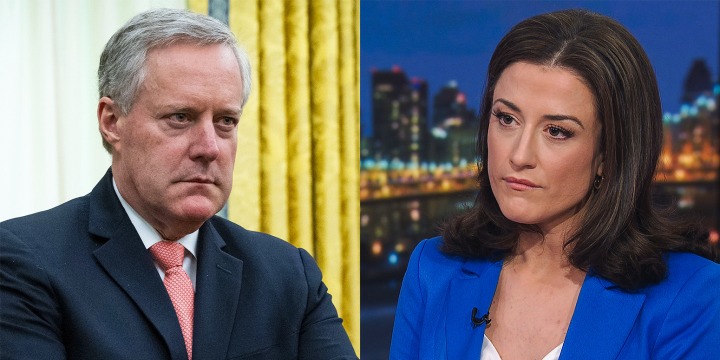 A side-by-side-image of Mark Meadows and Cassidy Hutchinson.