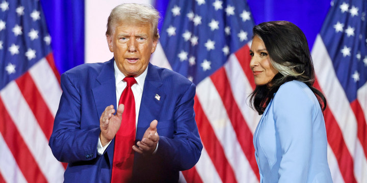 Image: donald trump tulsi gabbard politics political politicians