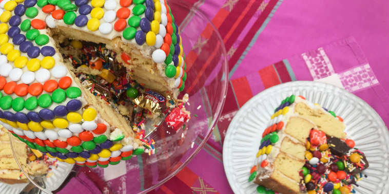 Alejandra Ramos' Candy Pinata Cake + Snickers Banoffee Pie