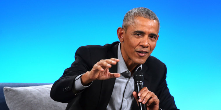 Former President Barack Obama speaks at the Obama Foundation Summit in Chicago on Nov. 19, 2018.