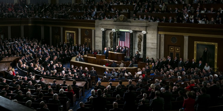 Image: President Donald Trump delivers the State of the Union address to Congress at the Capitol on Jan. 30, 2018.