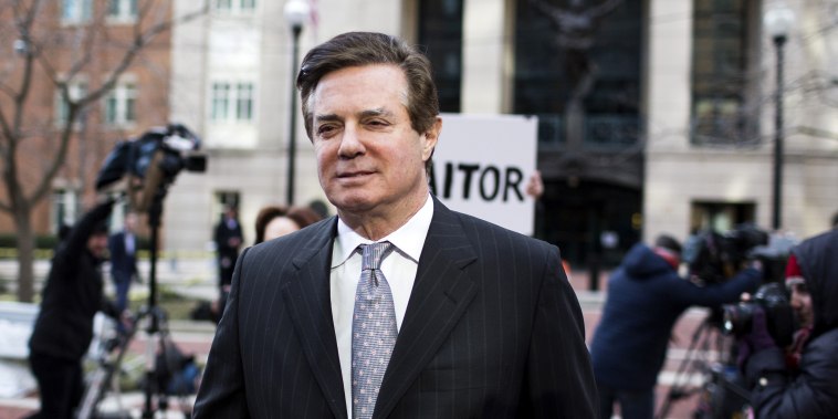 Image: Paul Manafort exits the District Courthouse in Alexandria, Virginia, on March 8, 2018.
