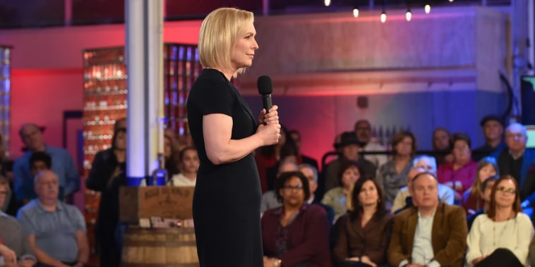 Image: Sen. Kirsten Gillibrand speaks at a town hall with MSNBC's Chris Hayes in Auburn Hills, Michigan.
