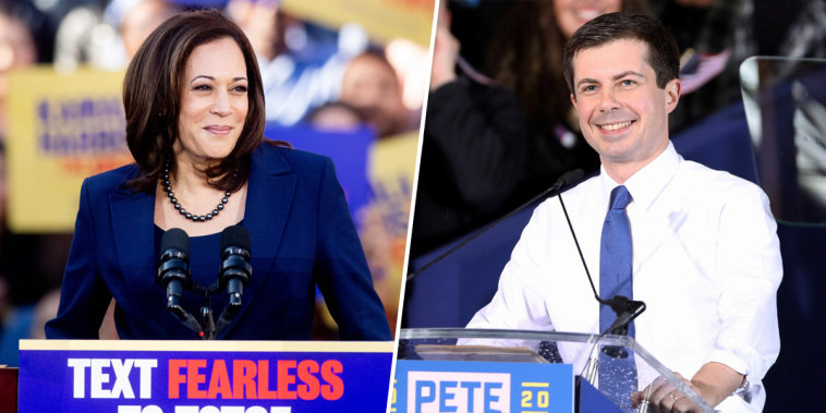 Kamala Harris and Pete Buttigieg.