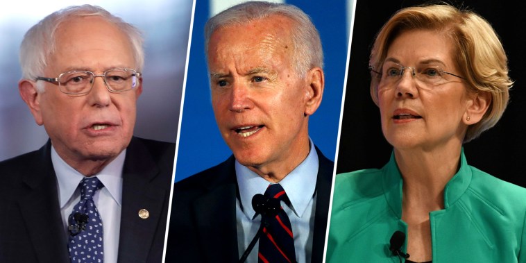 Image: Bernie Sanders Joe Biden Elizabeth Warren