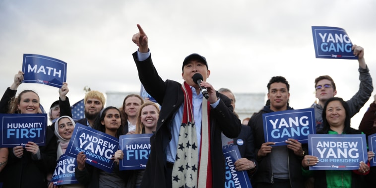 Image: ANdrew Yang, Presidential Candidate Andrew Yang Holds A Campaign Rally At The Lincoln Memorial