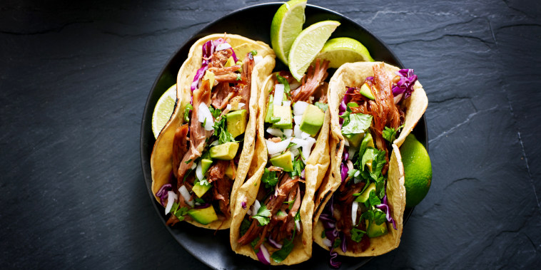 mexican street tacos flat lay composition