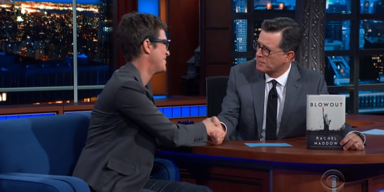 Rachel Maddow on the The Late Show with Stephen Colbert
