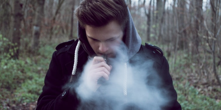 Man Smoking In Forest