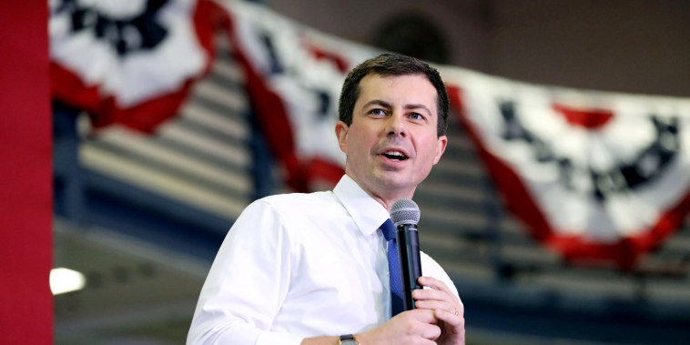 Image: Democratic presidential candidate Pete Buttigieg holds a town hall event in Creston, Iowa, on Nov. 25, 2019.