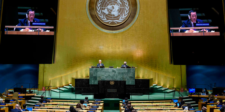 Image: Kim Song, Permanent Representative of the Democratic People's Republic of Korea to the United Nations, as he addresses the general debate of the 75th session of the United Nations General Assembly,