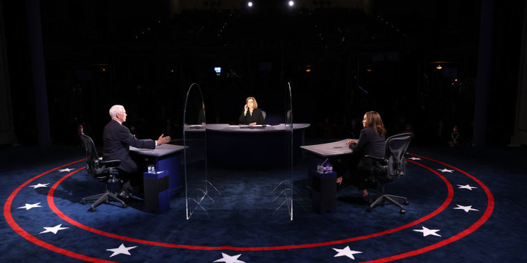 Image: Mike Pence And Kamala Harris Take Part In Vice Presidential Debate