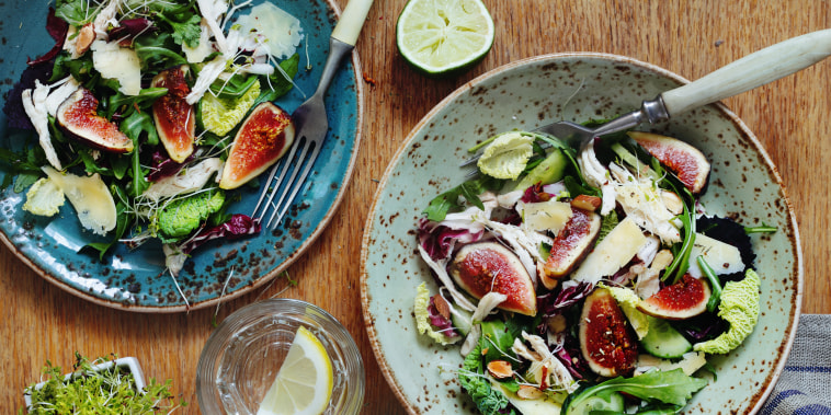 Smoked chicken and fig salad