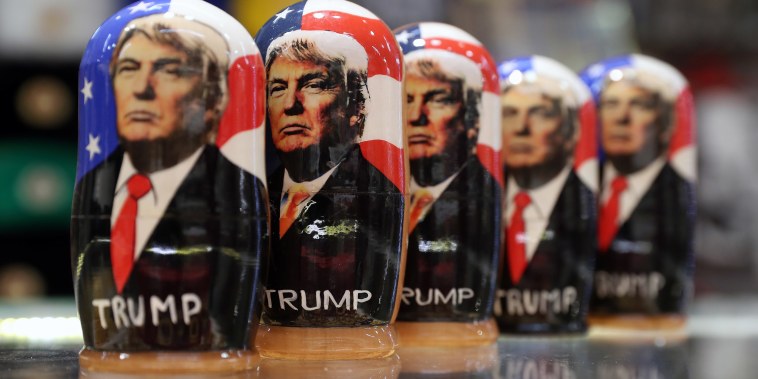 Image: Matryoshka dolls bearing images of President Donald Trump are for sale at a souvenir shop in Moscow.