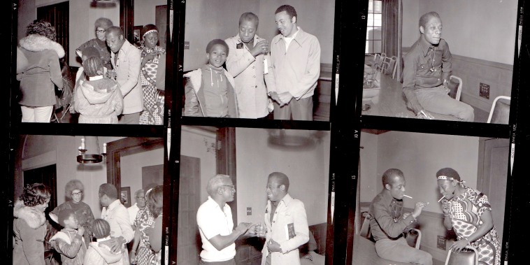 Contact Sheet of James Baldwin photographs, May 3, 1976, Rainbow Sign archive, private collection of Odette Pollar.
