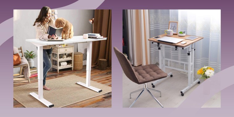 Illustration of Flexispot Electric Standing Desk and the SIDUCAL Mobile Stand Up Desk Adjustable Laptop Desk