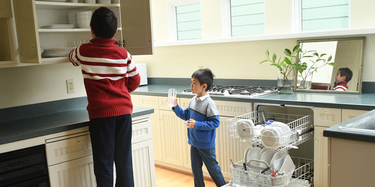 A mom shares her saga of teaching her boys how to do chores at home during the pandemic