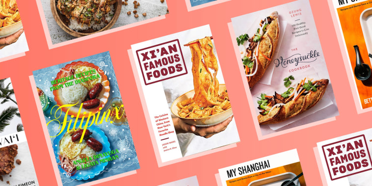 Illustration of three New cookbooks from AAPI chefs