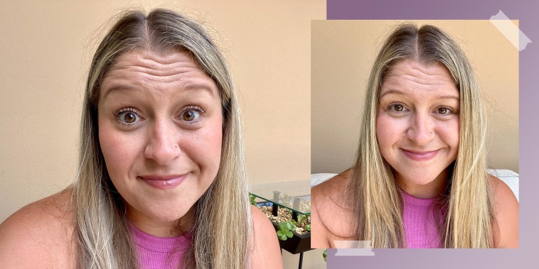 Before and after photo of Terri Peters wearing the Maybelline's Sky High Mascara