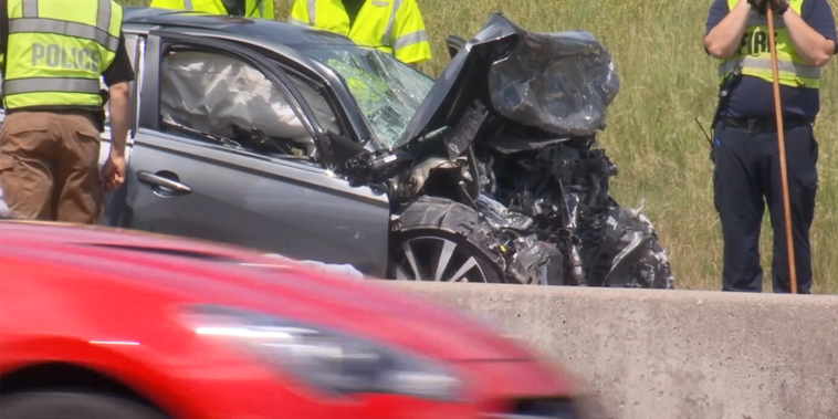 Image: A driver heading the wrong way on Interstate 75 in Kentucky struck a vehicle carrying five people, killing all six, authorities said.