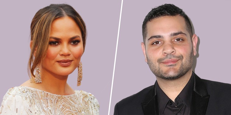 Chrissy Teigen and fashion designer Michael Costello.
