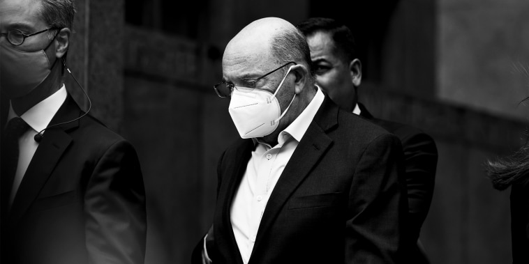 Image: Allen Weisselberg, Trump Organization CFO, leaves Manhattan Criminal Court after his arraignment in State Supreme Court on July 1, 2021 in New York.