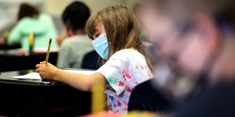 Students take part in a third grade class during a summer school session at Golden View Elementary School on June 14, 2021, in San Ramon, Calif.
