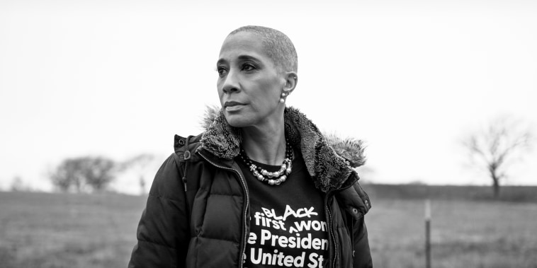 Robin Cornish photographed outside her home in Forth Worth, Texas.