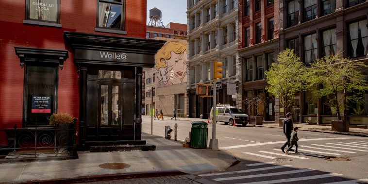 A nearly empty Crosby Street in the Soho neighborhood of New York, on April 8, 2021. The consumer sentiment index tumbled to 70.2 in its preliminary August reading. That is down more than 13% from July's result of 81.2 and below the April 2020 mark of 71.8 that was lowest of the pandemic era.