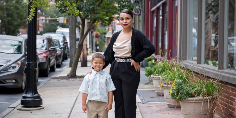 Ariana Garcia, 27, with her son Noel, 7, in Lancaster, Pa.