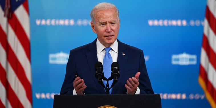 President Joe Biden speaks about Covid-19 and vaccinations at the White House on Aug. 23, 2021.