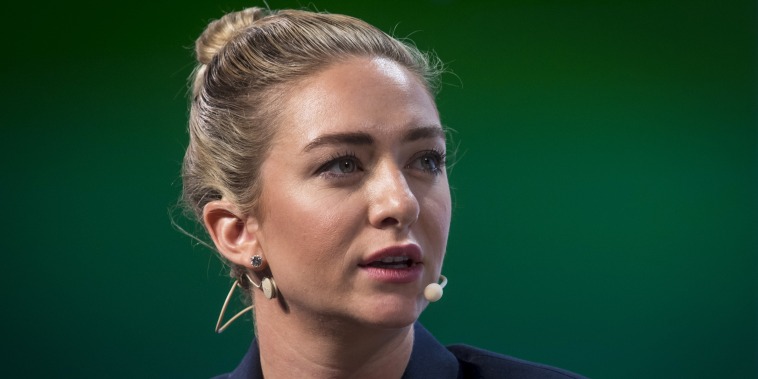 Bumble chief executive Whitney Wolfe speaks during the TechCrunch Disrupt 2018 in San Francisco on Sept. 6, 2018.