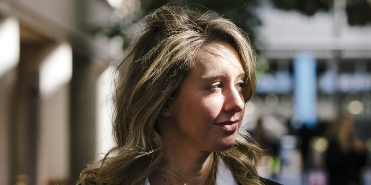 Image: Elizabeth Holmes, founder and former chief executive officer of Theranos, leaves federal court in San Jose, Calif., on Oct. 2, 2019.