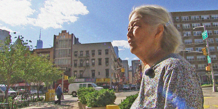 Image: May Chen in Confucius Plaza, where she was 20 years ago when the twin towers fell.