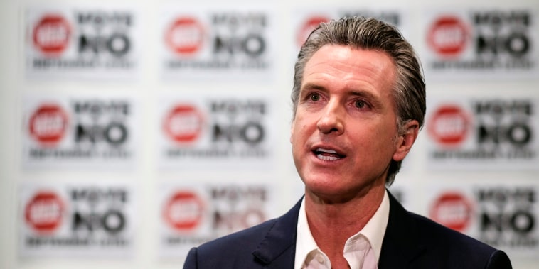 California Gov. Gavin Newsom attends a rally against the gubernatorial recall election on Sept. 12, 2021, in Sun Valley.