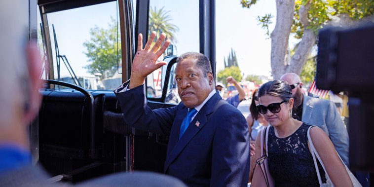 Image: Gubernatorial recall candidate Larry Elder campaigns in the recall election of governor Gavin Newsom