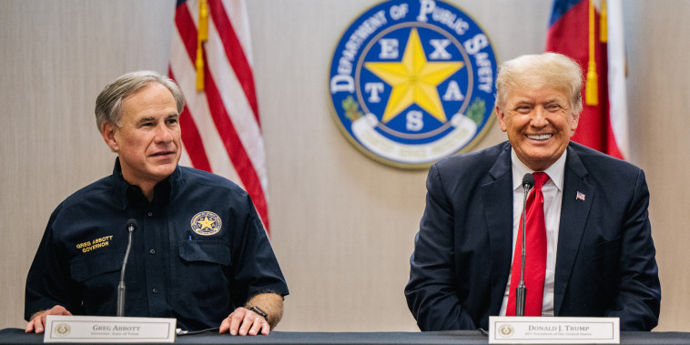 Image: Former President Trump Joins TX Gov. Abbott At Unfinished Border Wall